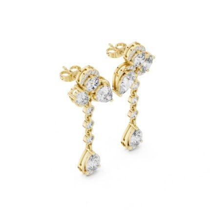 Earrings in 14K Gold, 18K Gold, 9K Gold, Platinum, Silver <br>Lotus