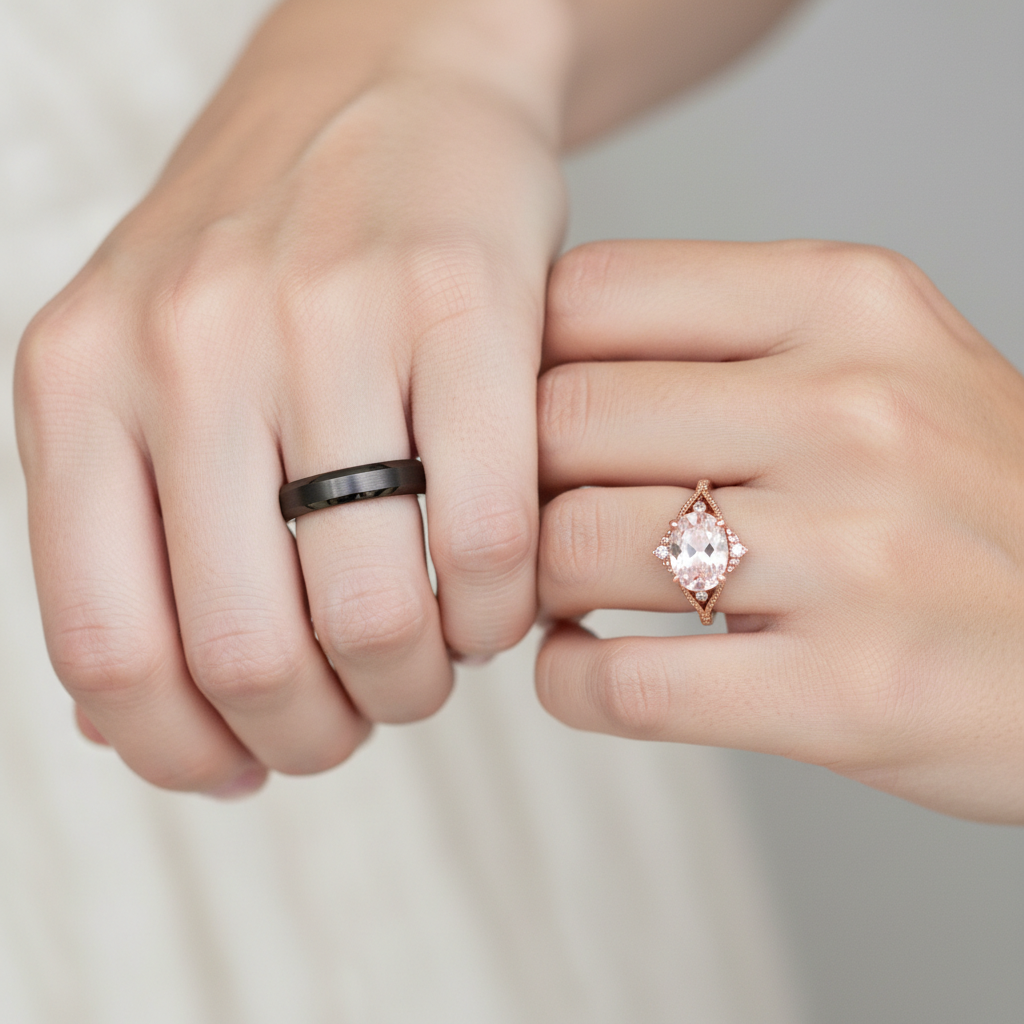 alliances-assorties-couple-Les Bijoux D'Angeli
