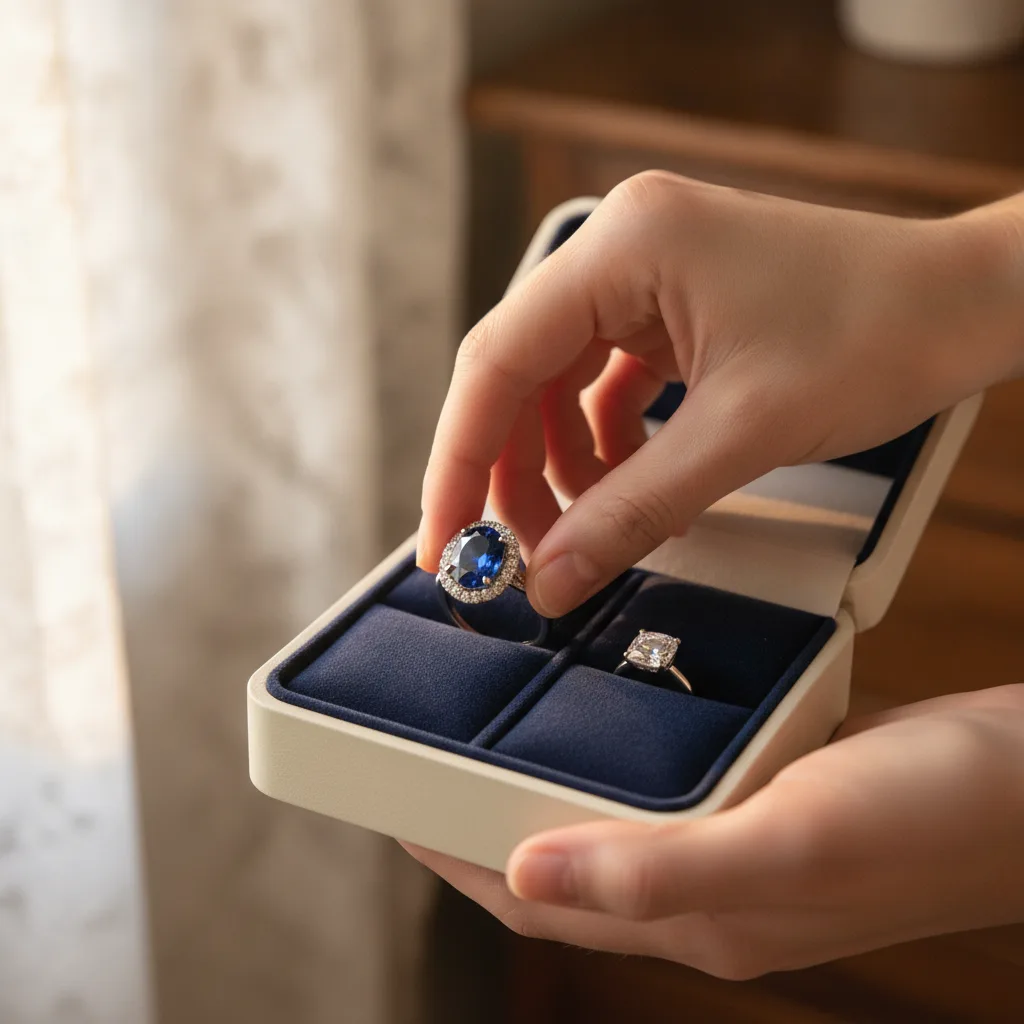bague fiançailles saphir