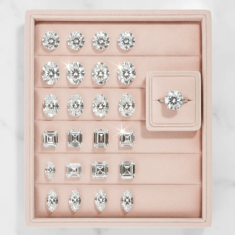 Comparaison formes diamant – guide fiançailles 2026 - comparaison formes diamant